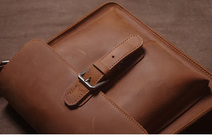 Luxury Brand Genuine Leather Shoulder Bag Men Crazy Horse Cowhide Messenger Bag Women Retro Crossbody Bag Trend Satchel Bag