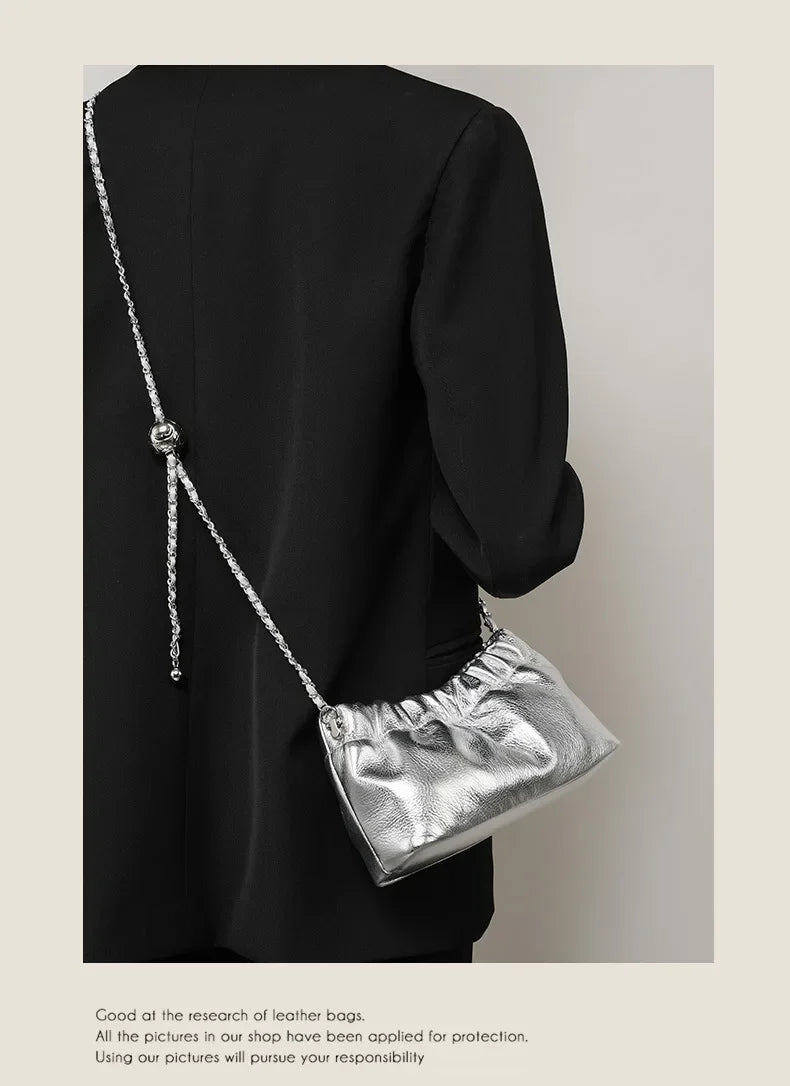 Genuine Leather Women Shoulder Bags Luxury Brand Small Chain Flap Bags for Ladies Handbag Natural Cowskin Female Crossbody Bags
