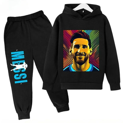 Messi Print Children's Set Sports Hoodie Pants Suit 2pcs Set Boys Girls Baby Kid Clothing Casual Fashion Autumn Winter sportsuit