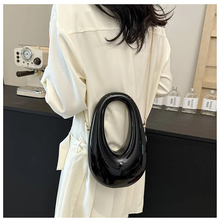 Acrylic Going Out Handbag Ins Famous Fashion Glossy Women's Dinner Bags Diagonal Span Wrist Bag Shoulder Messenger Bag
