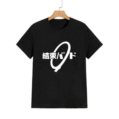 High Quality Pure Cotton T-shirt Kessoku Band Print Tshirt Men Women Daily Casual Comfort Tees Japan Anime Short Sleeve Top