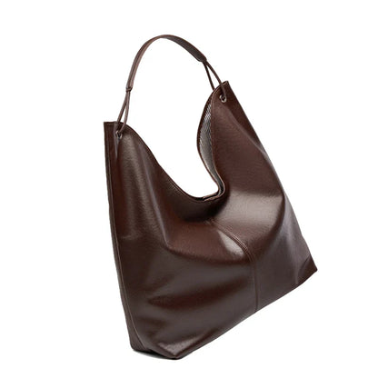 New Women's Large Capacity Genuine Leather Handbag Fashion Single Shoulder Underarm Bag for Ladies Commuting Stylish Girls Bag