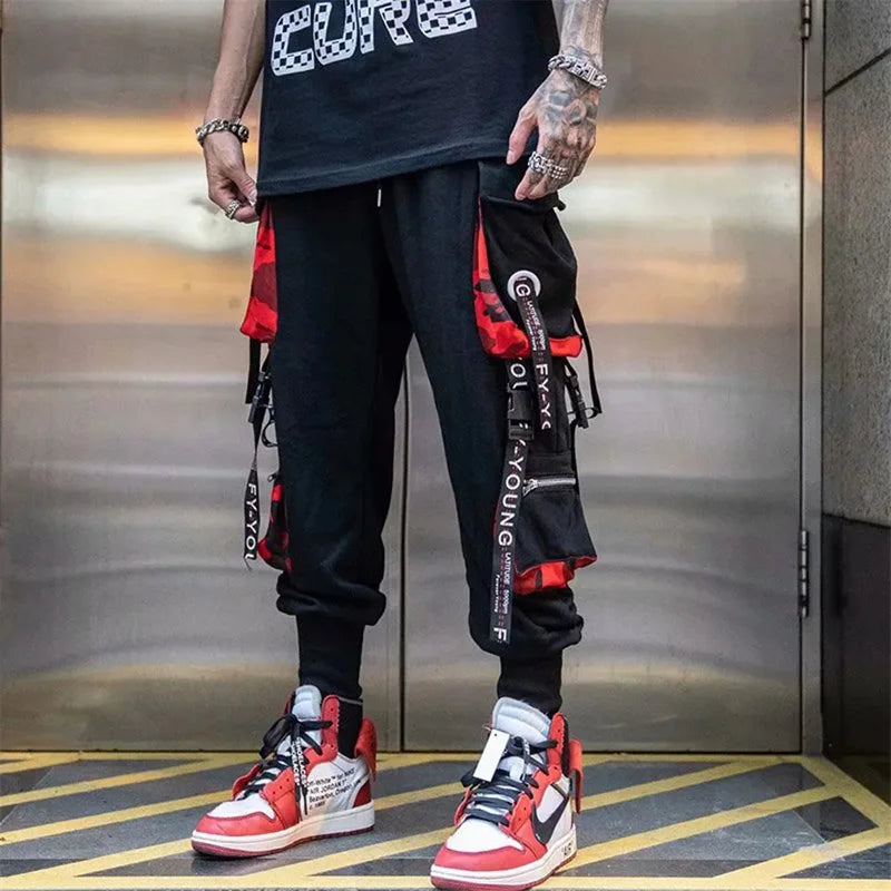Mens Techwear Sweatpants Y2K Streetwear Jogging Pants Men Hip Hop Street Dance Casual Trousers Vintage Cargo Pant Pantalon Homme