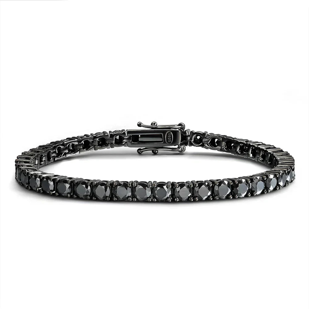 3/4/5MM Black Moissanite Tennis Bracelet for Women Hip Hop Full Diamond Men's Bracelet 100% 925 Sterling Silver Wholesale