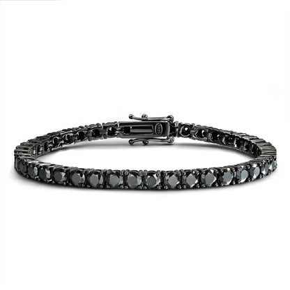 3/4/5MM Black Moissanite Tennis Bracelet for Women Hip Hop Full Diamond Men's Bracelet 100% 925 Sterling Silver Wholesale