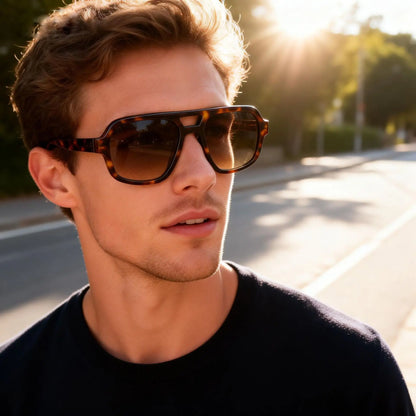 Fashion Double Beam Acetate Polarized Women Sunglasses Man High Quality UV400 Sun Glasses Outdoor Driving Fishing Pilot Eyewear