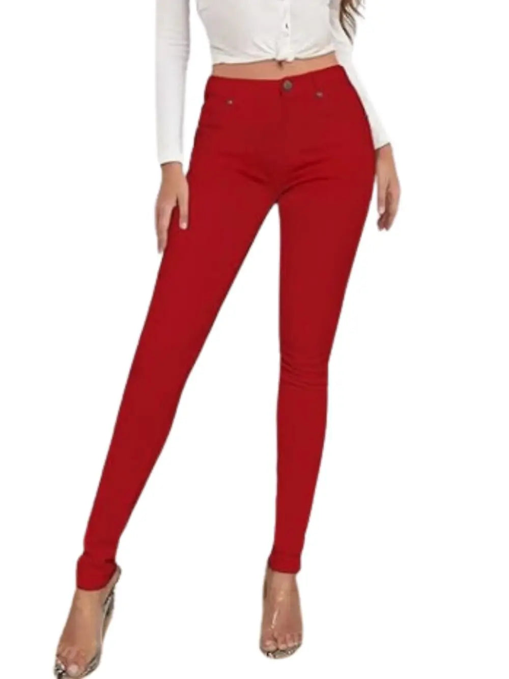 Casual Stretchy jeans for Women  White SKinny Pants Jeans Stretchy Spring Denim Pants Butt Lifting Denim Leggings