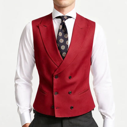 Men Vest Sky Blue Double Breasted Solid Waistcoat For Wedding Banquet Business Party Work Office Casual Daily Men Suit Vest