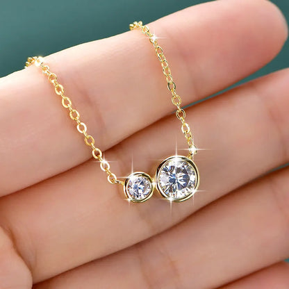 GRA Certified D VVS1 1.0CT Moissanite Diamond Round Pendant Necklace for Women Chain Fine Neck Jewelry Gifts Collares
