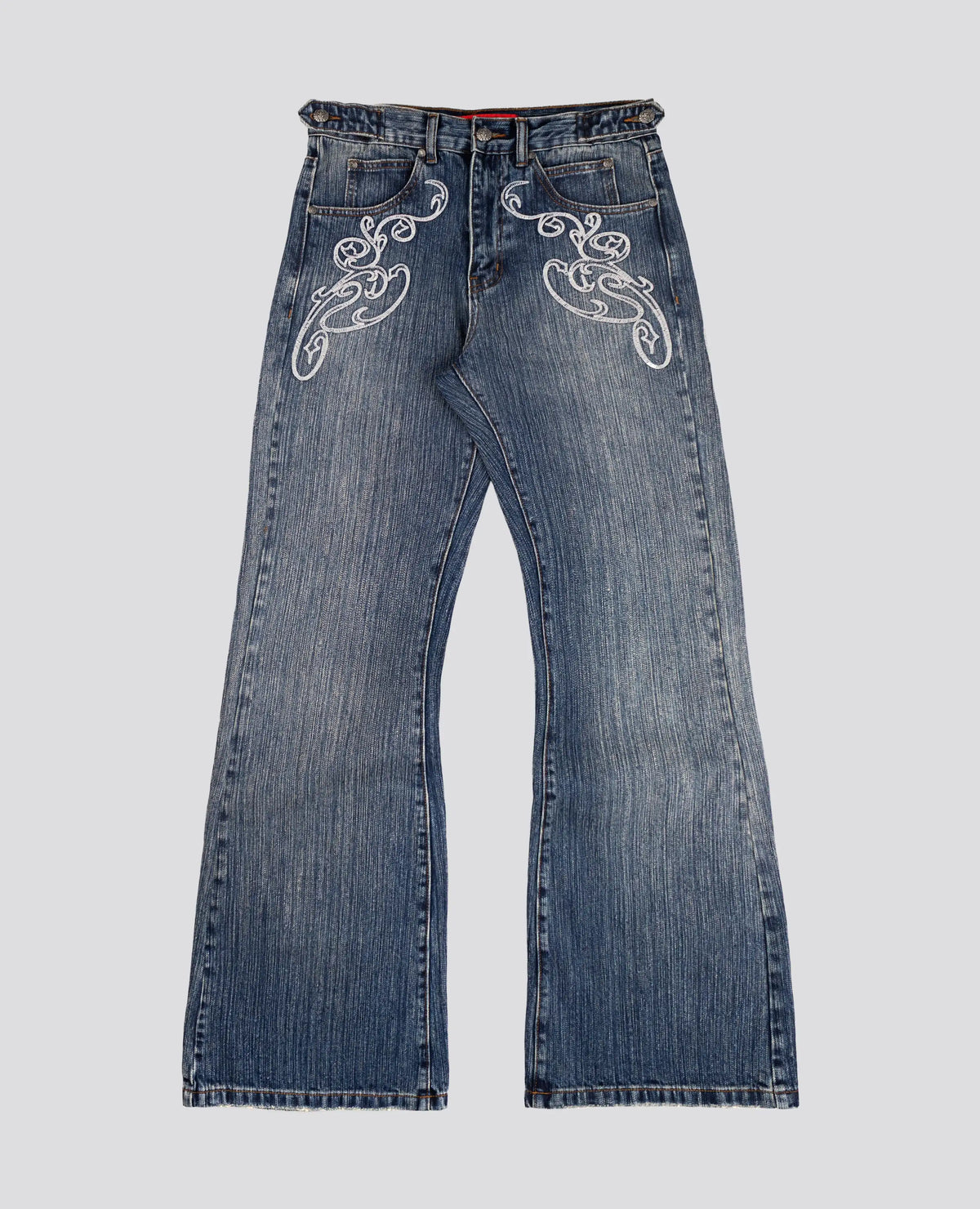 Y2k Blue Opening Bootcut Jeans Vintage Washed Embroidery Men Women Pants Harajuku High Street Streetwear Unisex Casual Jeans