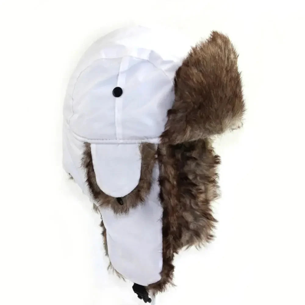 Russian Warm Earflap Hat: Men's Winter Waterproof Ski Cap, Aviator Trooper Style