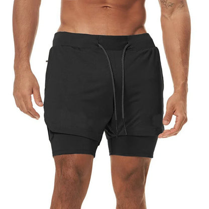 Plus 5XL Men's Fitness Shorts 2 IN 1 Jogger Streetwear Shorts Gym Bodybuilding Breathable Quick Dry Running Shorts Huge Size