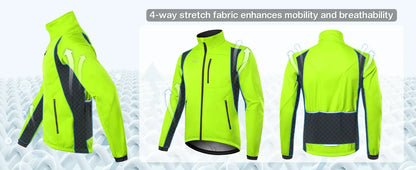 BERGRISAR Men's Winter Cycling Jacket Softshell Windproof Thermal Fleece Bike Jacket Running Jacket Windbreaker BGA025