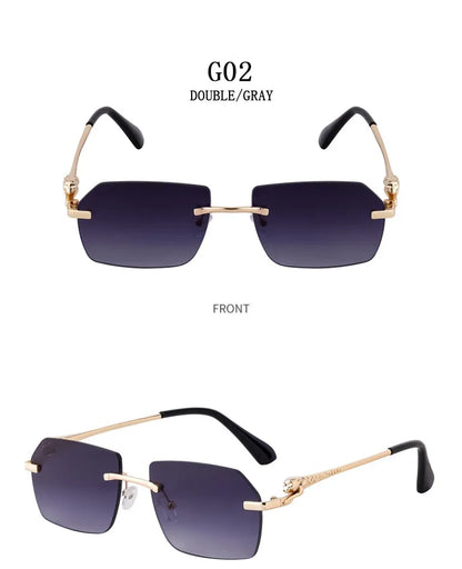 Rimless Sunglasses Women 2024 Luxe Vintage Designer Sunglasses For Men Retro Fashion Glasses De Sol Mujer Lunette Soleil Femme