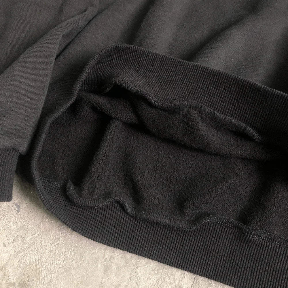 Fashion 1:1 KANYE WEST Streetwear Sweatshirt DONDA Printed Velvet Casual Loose Oversized Tops Hoodies Men
