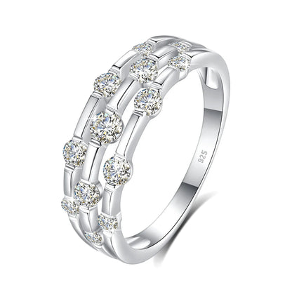 Trending Wedding Band Moissanite Ring With Certificate Genuine Silver 925 Enagement Jewel Gift For Women Positive Stones