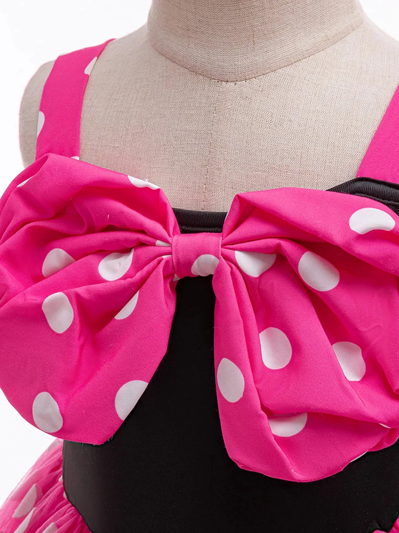 Polka Dot Girls Party Dresses Sleeveless Summer Bowknot Princess Dress Cartoon Mouse Cosplay Costume Kids Birthday Gift Outfit