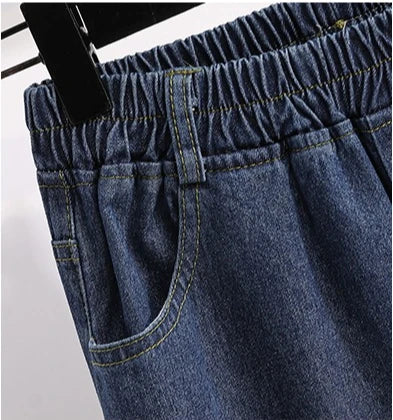 2026 Plus Size Jeans Spring Autumn High Waisted Straight Leg Women's Oversized Pants Loose Casual Wide Leg Jeans With Pockets