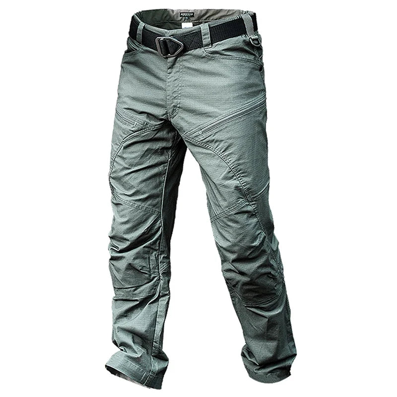 Stretch Tactical Pants Men Water Resistant Rip Stop Cotton Outdoor Work Cargo Pants Multi-Pocket Lightweight Combat Hiking Pants