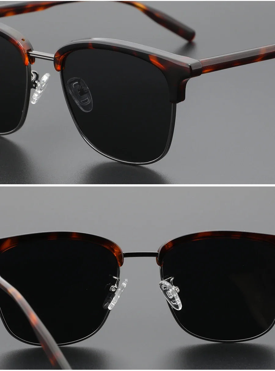 Europe and The United States Retro Sunglasses Classic Large Frame Men's Sunglasses Polarized UV Protection Travel Shading Mirror
