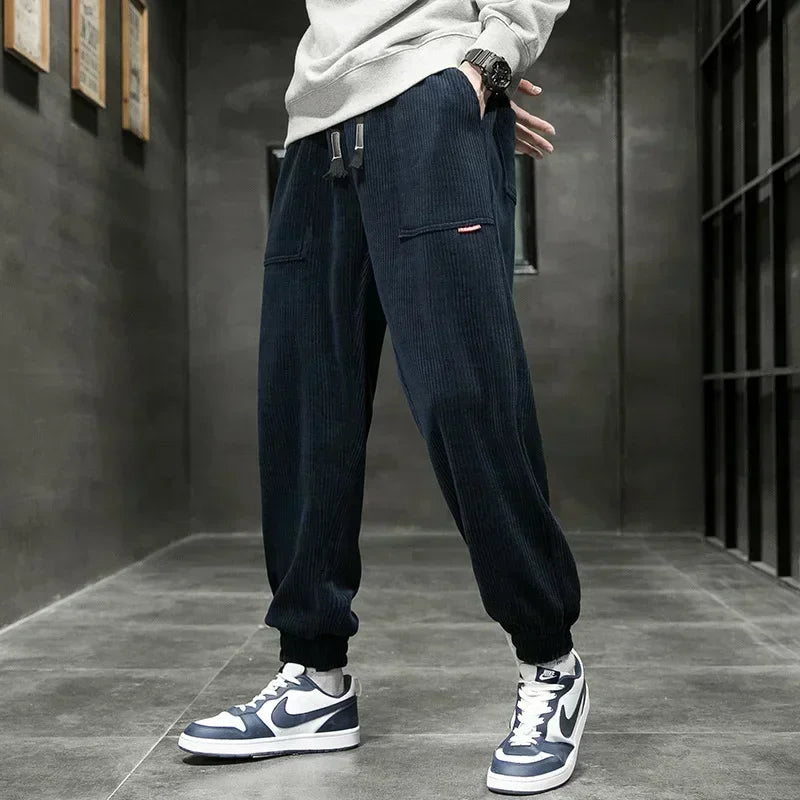 Pants Men Loose Fit Baggy Sweatpants Casual Fashion Streetwear Trend Autumn Winter Harem Joggers Trouser Male Plus SIze