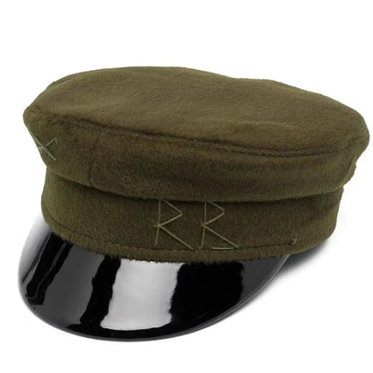 New Winter Women Hats Newsboy Caps Flat letter Militray Caps British Vintage Visor cap