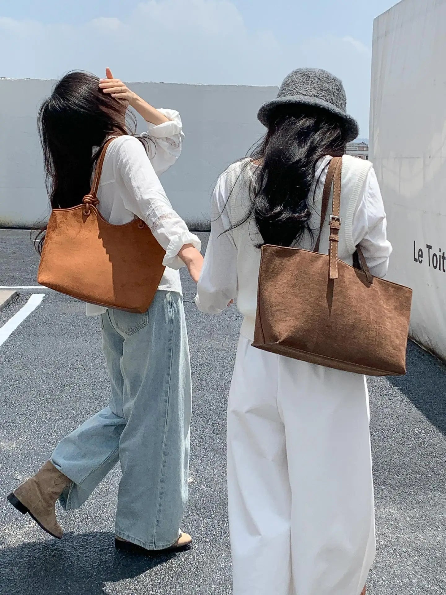 Retro Faux Suede Tote Women Bag Large Capacity Shoulder Bags for Women 2026 Matte Texture Designer Handbags and Purses Shopper