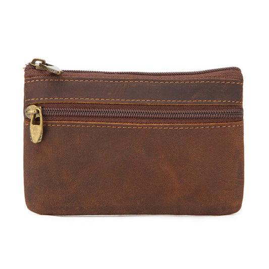 Nouveau Sac à Monnaie Vintage en Cuir de Vachette Homme et Femme, Mini Pochette de Rangement pour Écouteurs pour Homme et Femme