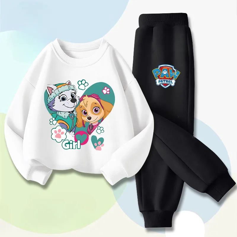 Boys and Girls Casual Hoodies Sets Cartoon Printed Children's Pullover Long Pant Two Piece Suit Kids Sweatsuit