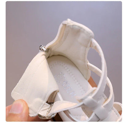 2024 Summer Kids Sandals for Girls New Fashion Children Thick Bottom High-top Roman Sandals Simple Toddlers Causal Beach Shoes
