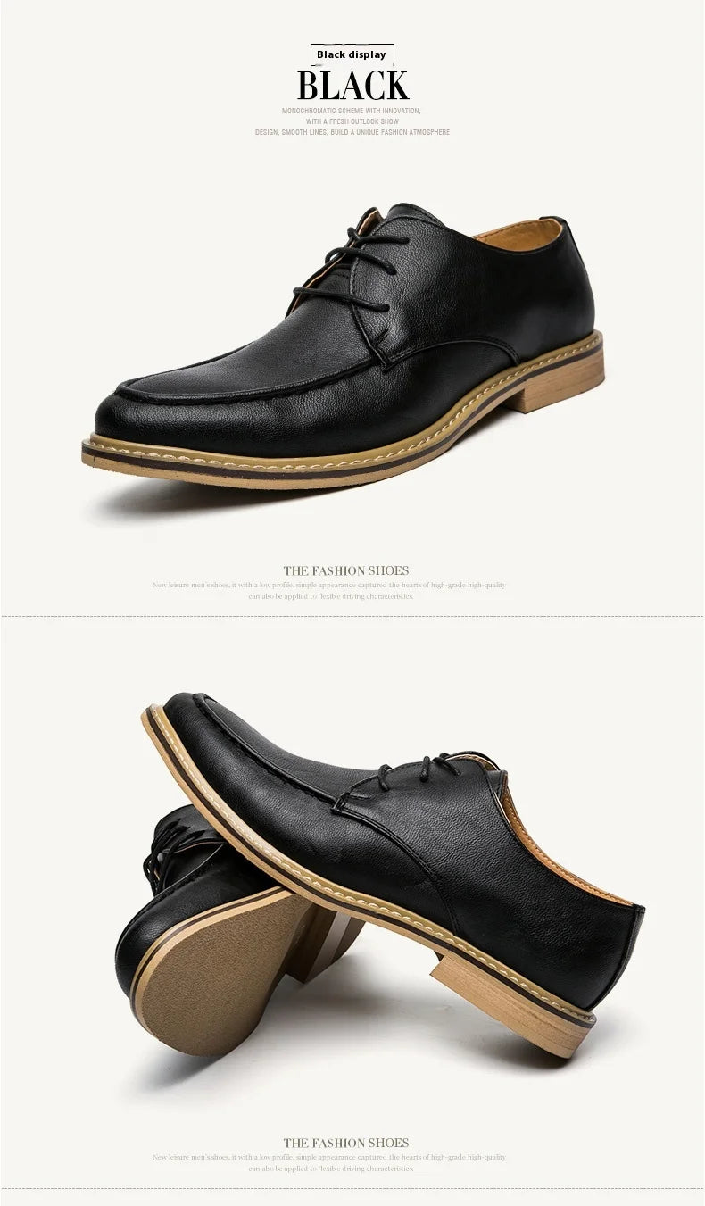 Autumn business casual leather Derby shoes soft soled British formal dress pointed wedding groom leather shoes man