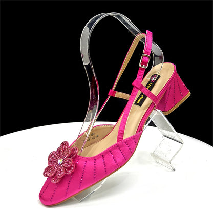 2026 Elegant Gold Color Women's Heels Handbag Set Rhinestone Embellished Designer Shoes for Weddings Special Events