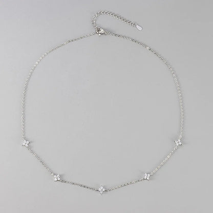 Four-Leaf Clover Moissanite Necklaces for Women Certified 2mm Lab Diamond Choker 925 Sterling Silver Chian Fine Jewelry Gifts