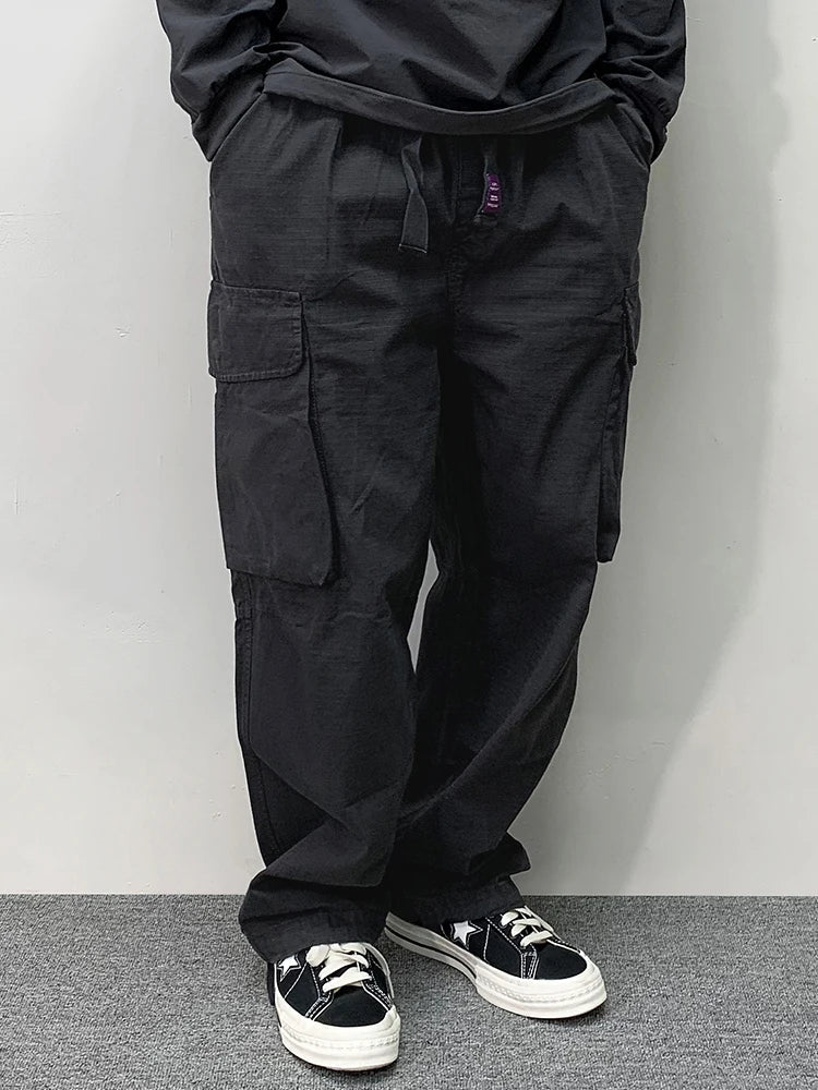 High Quality Cotton Cargo Pants Mens Clothing Plus Size Casual Pants Japanese Harajuku Casual Tactical Joggers Baggy Trousers