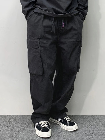 High Quality Cotton Cargo Pants Mens Clothing Plus Size Casual Pants Japanese Harajuku Casual Tactical Joggers Baggy Trousers