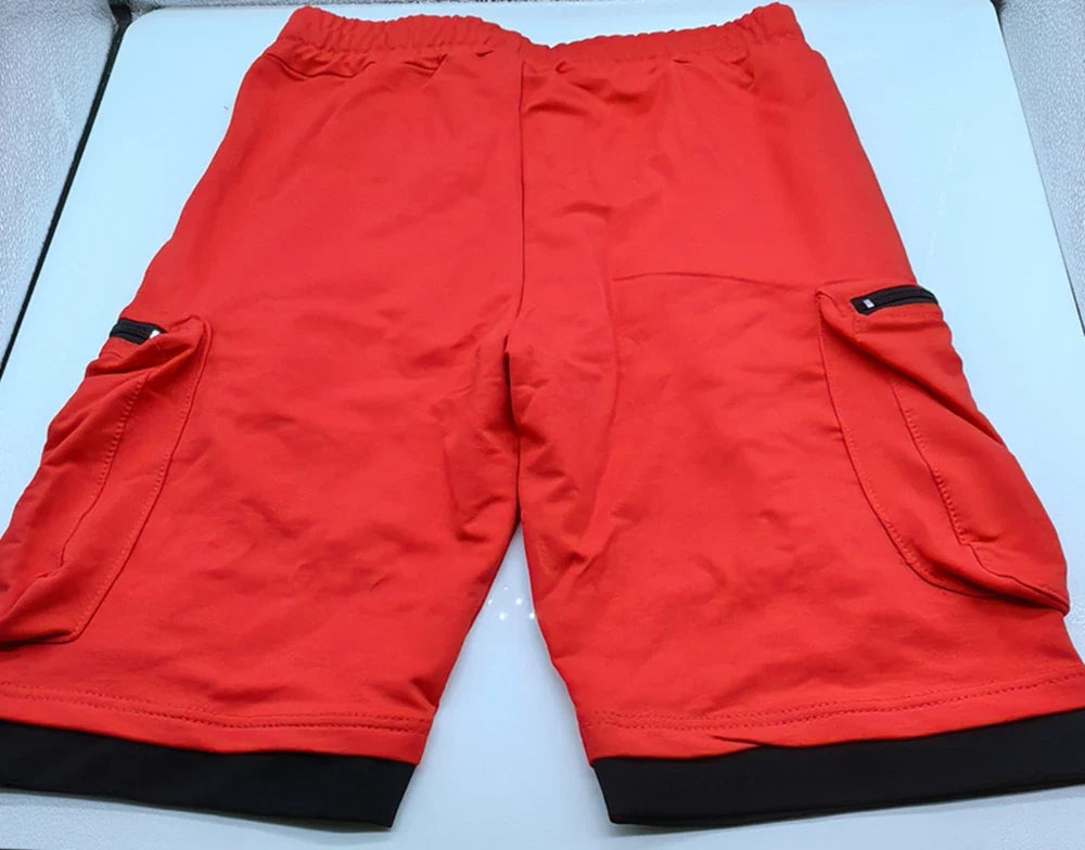 Men‘s Cargo Shorts Cotton Workout Fitness Shorts Breathable Jogger Training Gym Bodybuilding Multi Pocket Thick Shorts