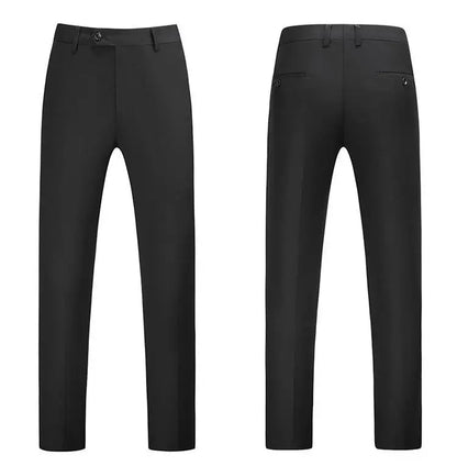 19 Colors High Quality Men's Solid Color Slim Fit Suit Pants Fashion Formal Business Social Groom Wedding High End Trousers