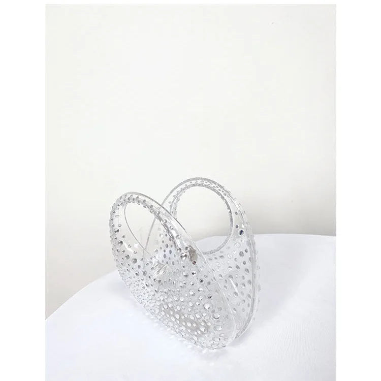 Fashion Women Diamond Handbags and Purses Transparent Acrylic Luxury Party Prom Evening Bag Casual Bling Bling Clear Clutch