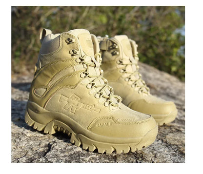 New Men Tactical Boots Army Breathable Desert High Quality Unisex Waterproof Male Hunting Boots Ankle Work Climbing Hiking Shoes