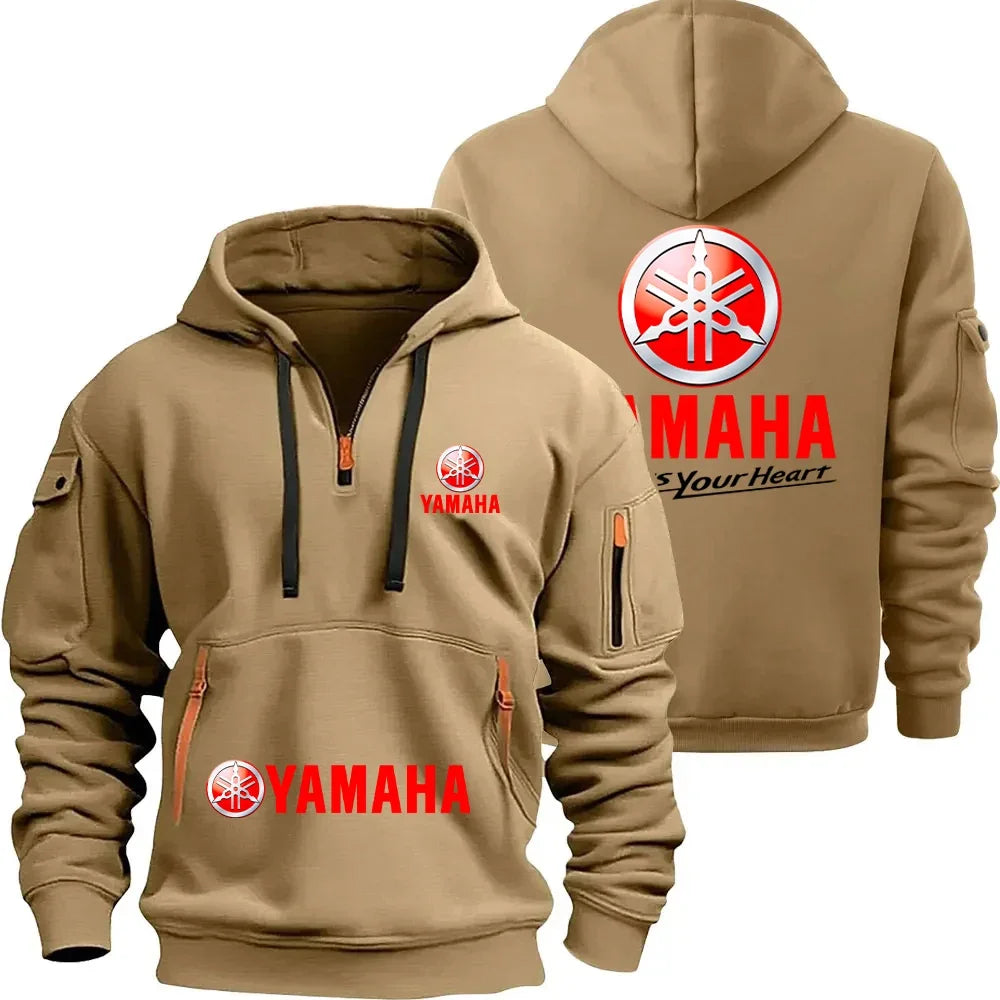 Yamaha Motorcycle Racing Team Men's Half Zipper Hoodie Spring Pullover Sweatshirt New 2026 Sports Clothing for Male