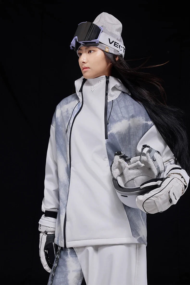 Men and Women Splicing Skiing Skiing Top Waterproof Windproof Warm Durable Indoor and Outdoor Skiing Snowboard Jacket