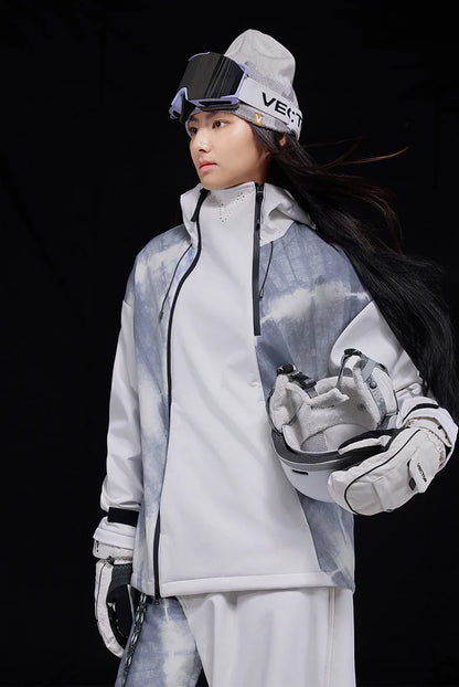 Men and Women Splicing Skiing Skiing Top Waterproof Windproof Warm Durable Indoor and Outdoor Skiing Snowboard Jacket
