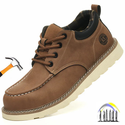 steel toe sneakers for men microfiber leather work shoes waterproof safety shoes industrial construction anti-slip work boots