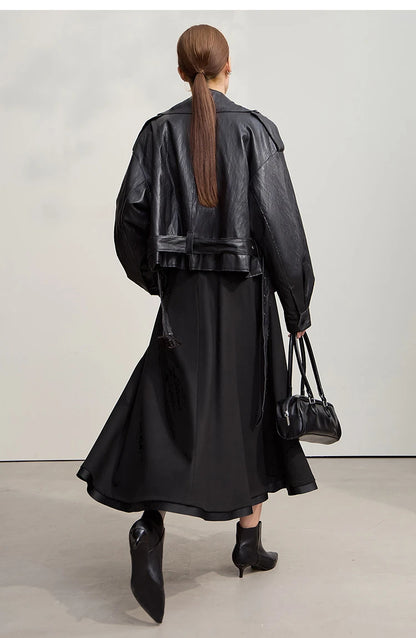 Elegant Skirts For Woman 2025 Winter New Commuter Style A-Line Mid-Calf Skirt Loose Solid Versatile Woman Clothes 12544126