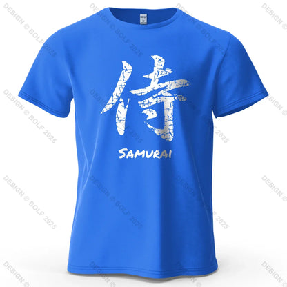 Samurai Character Printed Men's T-Shirt 100% Cotton Oversized Classic Asian Aesthetics Graphic Tees for Women Tees Streetwear