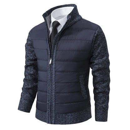 Men Cardigan Sweater Coat 2025 Autumn Winter Korean Warm Thickened Stand Collar Zipper Solid Casual Jacket Fashion Men Clothing