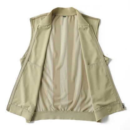 Summer Ultra-Thin Men's Vest Sleeveless Shoulders Quick Drying Breathable Jacket Outdoor Climbing Fishing Leisure Undershirt