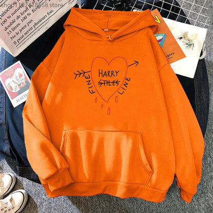 Happy Fine Line Print Hoodeis Harry Styles Treat People Kindness Fashionable Sweatshirts Women's Top Men Clothing Y2k Pullover