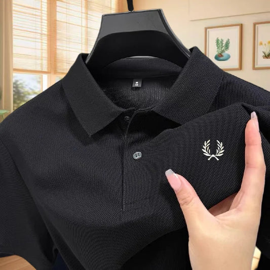 High quality men's heavyweight summer new cotton classic brand embroidered comfortable polo shirt breathable trendy short sleeve
