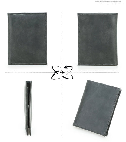 Genuine Leather Passport Wallet Card Holder Coin Purse AirTag Slot Men Travel Wallet Women‘s Purse Passport Cover Bag
